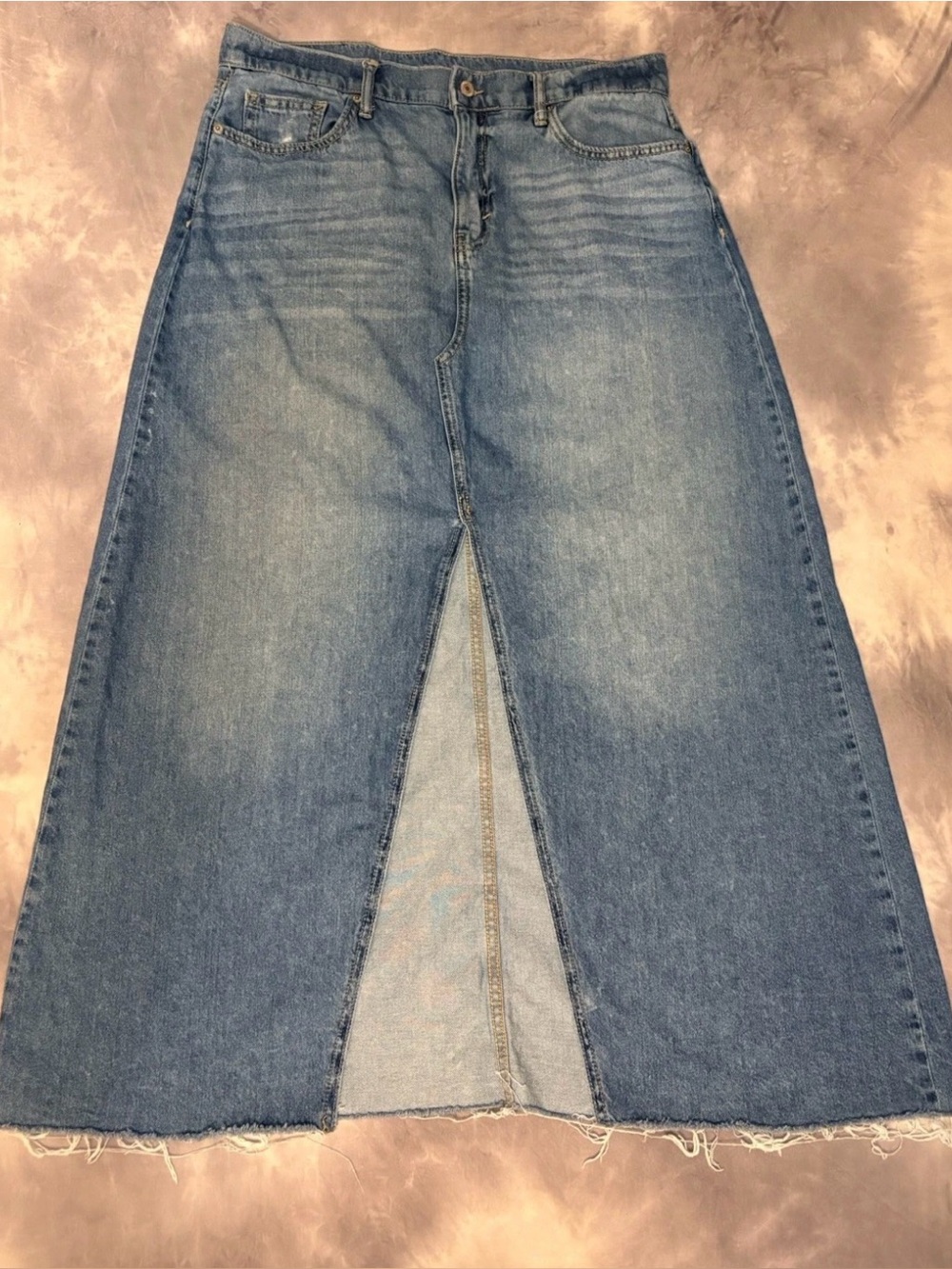 Lucky Brand Classic Light Wash Denim Skirt XL with Split in front